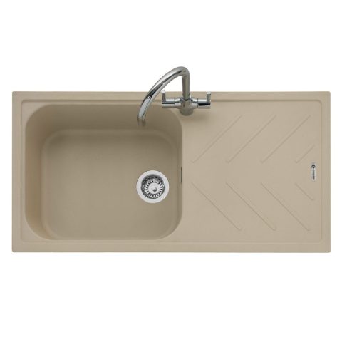 Caple  Veis 100 Single Bowl Inset Sink Reversible Drainer VEI100DS – Desert Sand