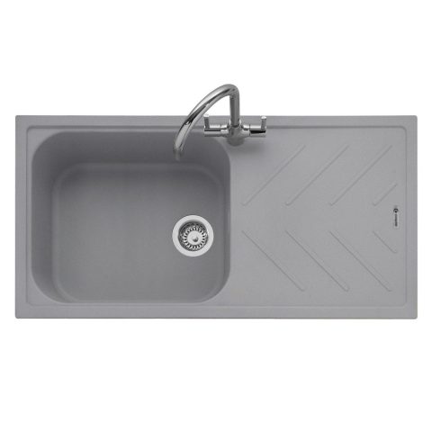 Caple  Veis 100 Single Bowl Inset Sink Reversible Drainer VEI100PG – Grey