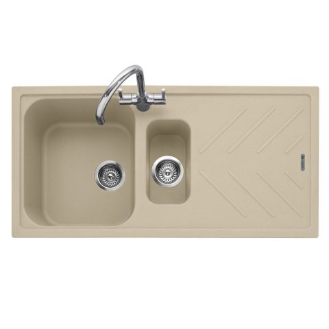 Caple  Veis 150 1.5 Bowl Inset Sink Reversible Drainer VEI150DS – Desert Sand