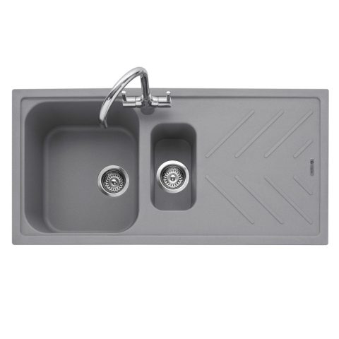 Caple  Veis 150 1.5 Bowl Inset Sink Reversible Drainer VEI150PG – Grey