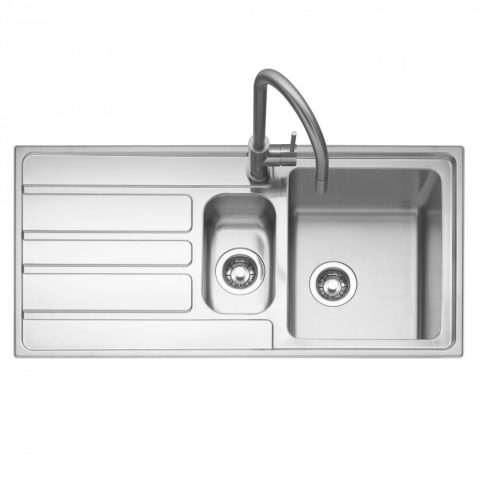 Caple  Vertice 150 1.5 Bowl Inset Sink Left Hand Drainer VER150L – Stainless Steel