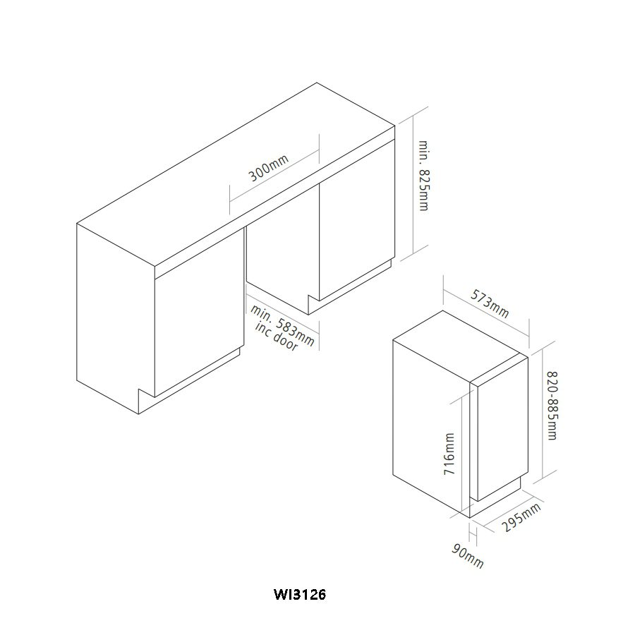 Caple 30cm Undercounter Wine Cooler WI3126 – BLACK