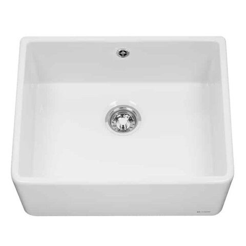 Caple  Yorkshire 60cm Single Bowl Ceramic Sink YORK2 – White