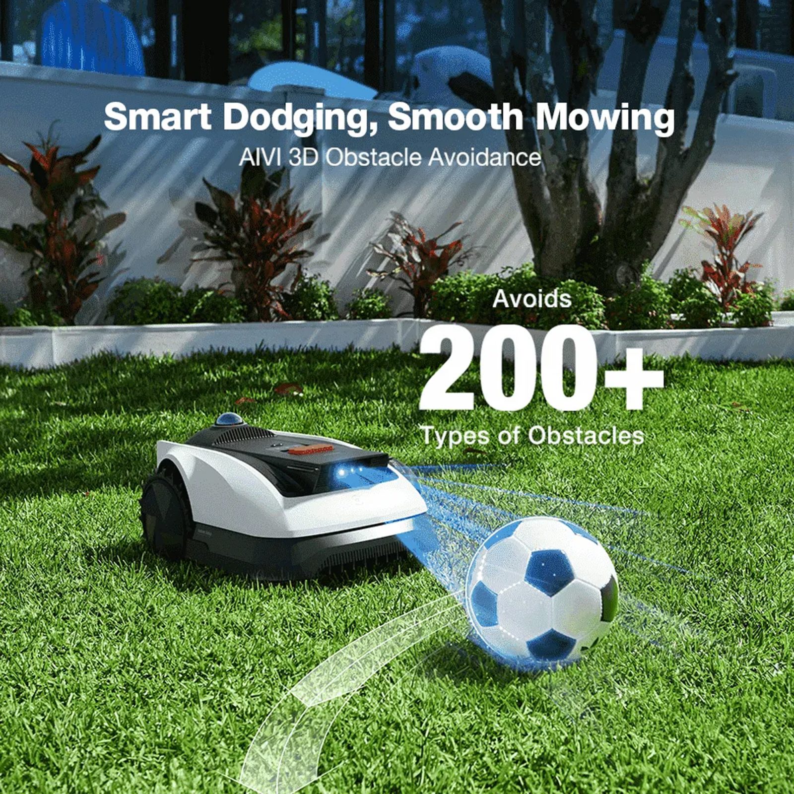 ECOVACS GOAT O1200 LiDAR PRO Robotic Lawn Mower 270-MR2508B – White
