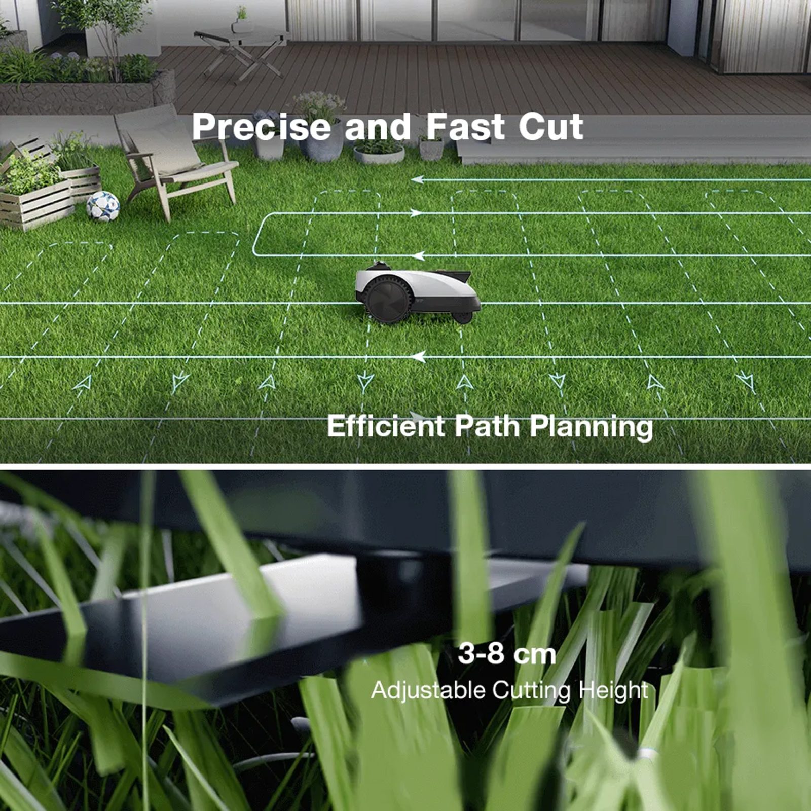 ECOVACS GOAT O1200 LiDAR PRO Robotic Lawn Mower 270-MR2508B – White