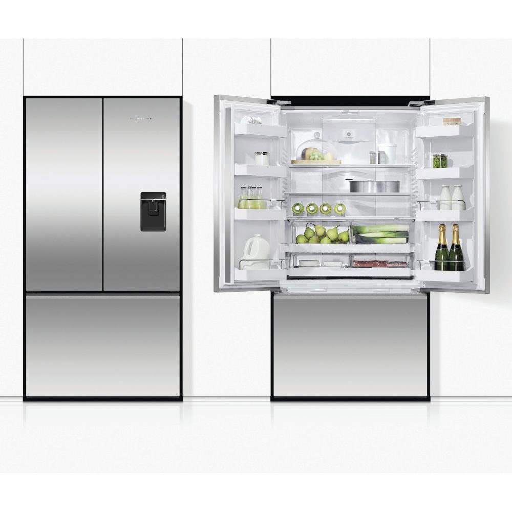 Fisher Paykel Series 7 Handleless French Style Fridge Freezer With Ice & Water RF540ANUX6 – Stainless Steel