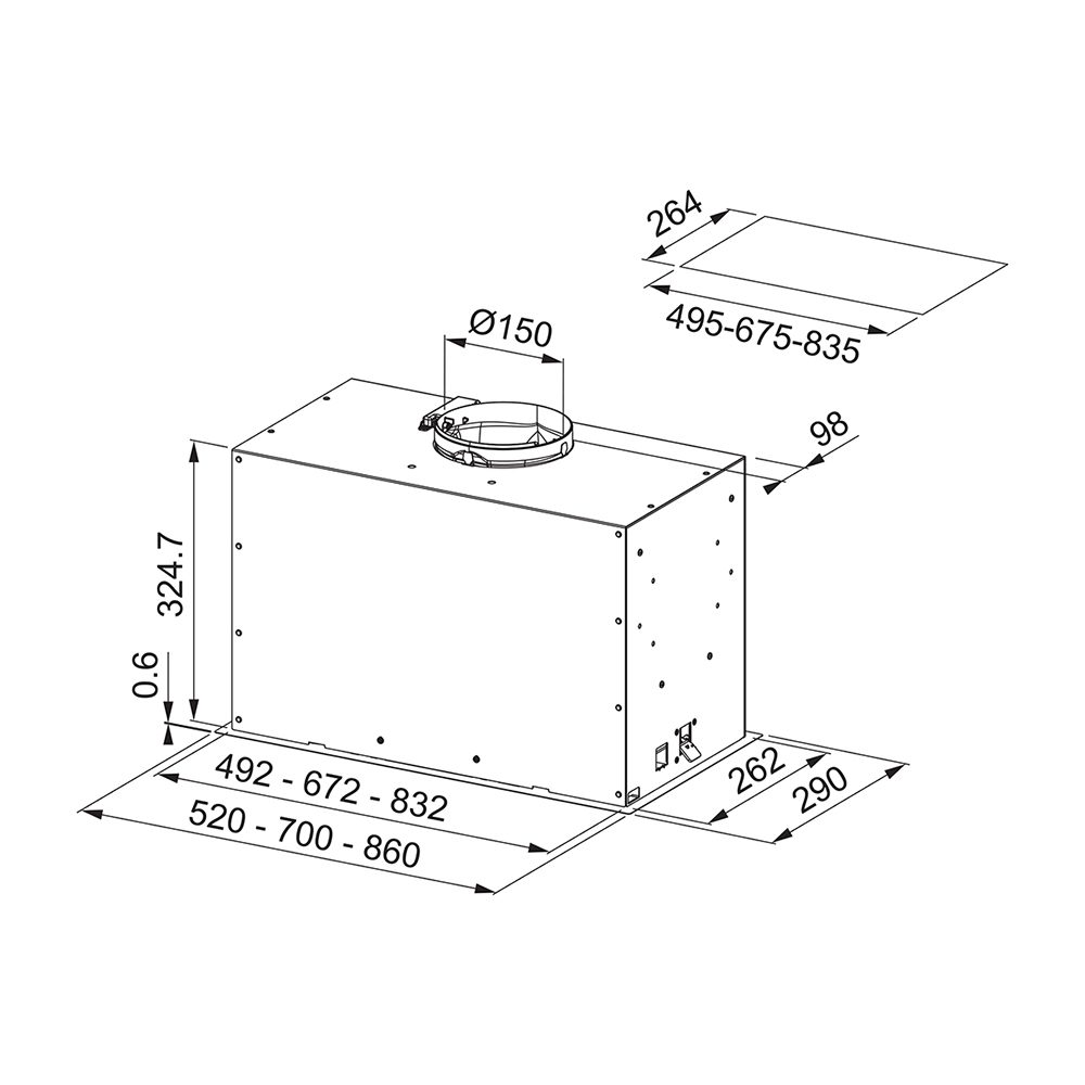 Franke 70cm Box Flush Premium Canopy Hood 305.0665.369 – STAINLESS STEEL