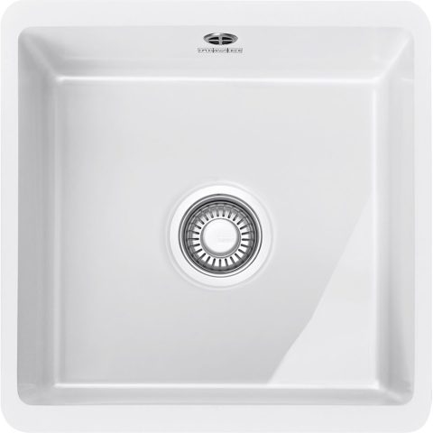 Franke  Kubus Single Bowl Ceramic Undermount Sink KBK110 40 WH – WHITE
