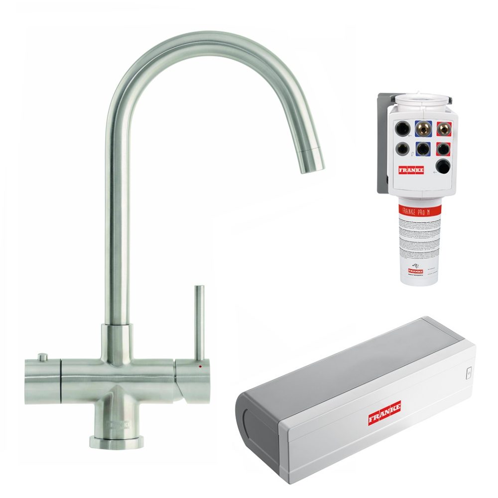 Franke 3-In-1 Boiling Water Tap MINERVA HELIX – STAINLESS STEEL.
