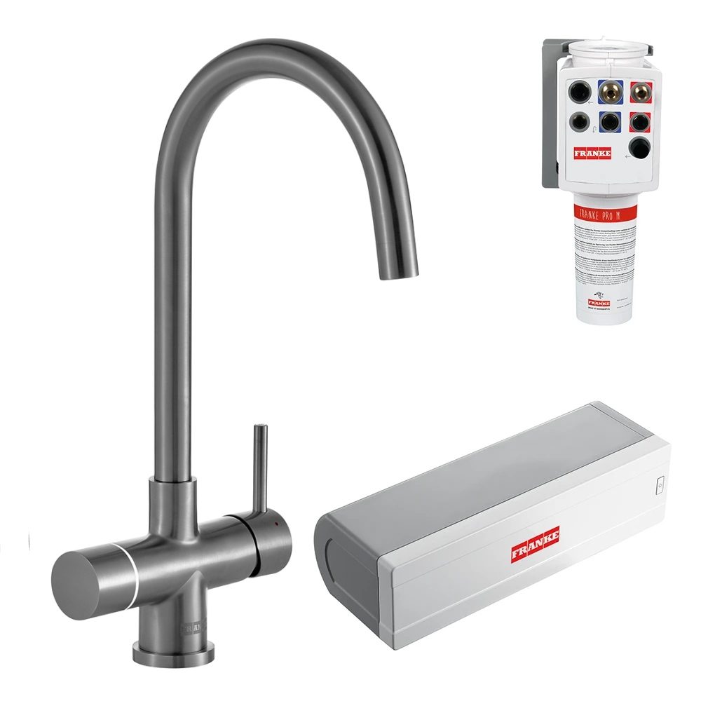 Franke MINERVA HELIX ELECTRONIC ANTHRACITE 4-In-1 Helix Electronic Boiling Water Tap – ANTHRACITE