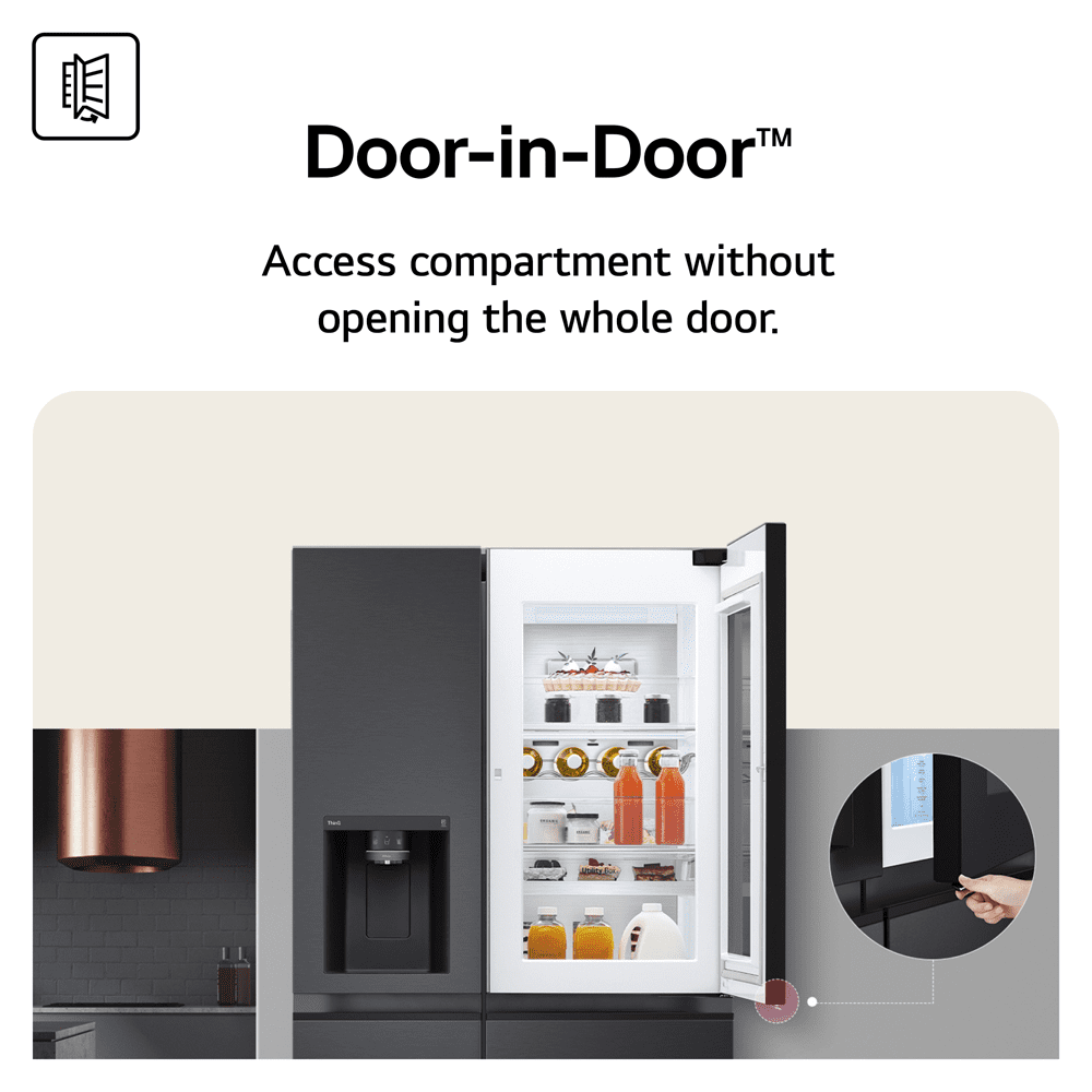 LG Door In Door Instaview American Fridge Freezer With Ice & Water GSXE90BSAD – Stainless Steel