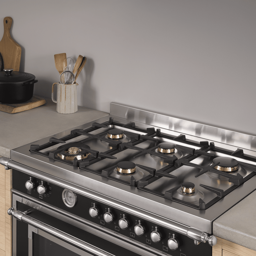 Bertazzoni 90cm Heritage Dual Fuel Range Cooker HER96L1ENET – BLACK