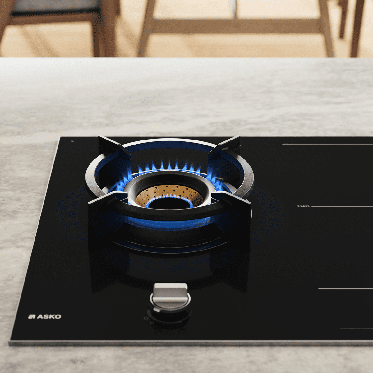 Asko 90cm Mixed Fuel Induction And Gas Hob HIG89524BGB1 – Black