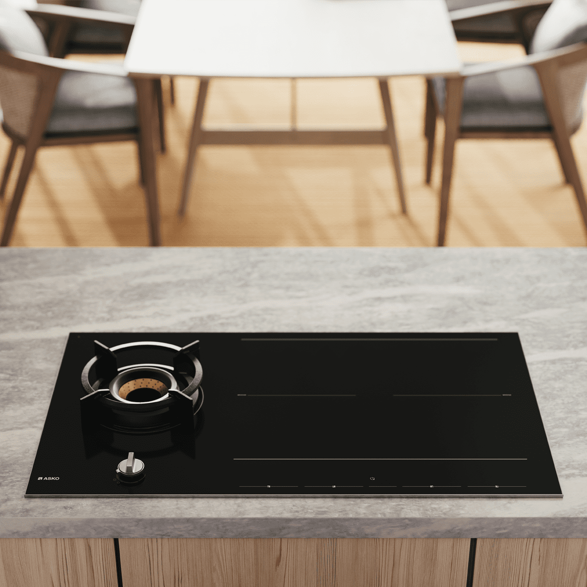 Asko 90cm Mixed Fuel Induction And Gas Hob HIG89524BGB1 – Black