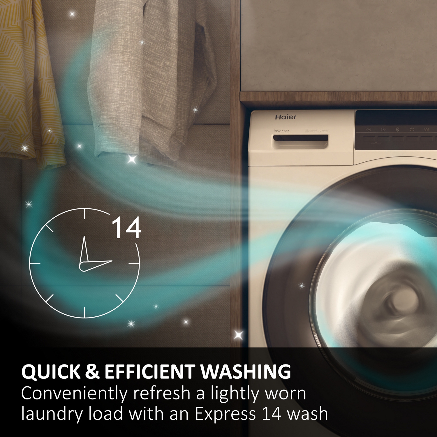 Haier 10kg 1400 Spin Washing Machine HW100BP14357GUUK – Graphite