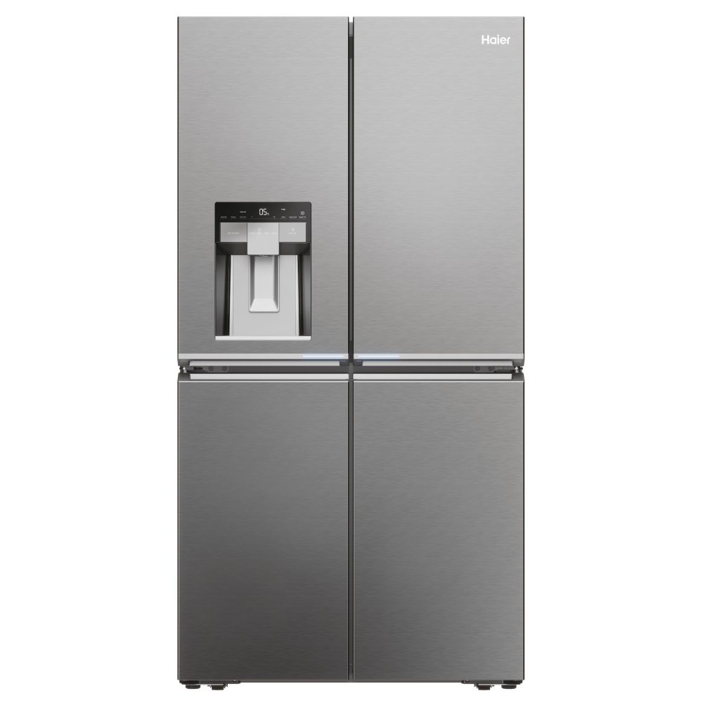 Haier Four Door Fridge Freezer With Ice & Water HCR7918EIMP – PLATINUM INOX