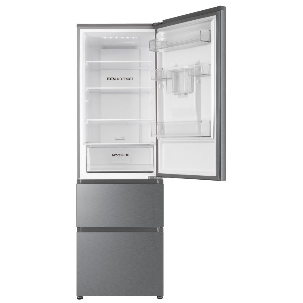 Haier HTR3619FWMP 3D Series 3 60cm MyZone Frost Free Fridge Freezer With Water – SILVER