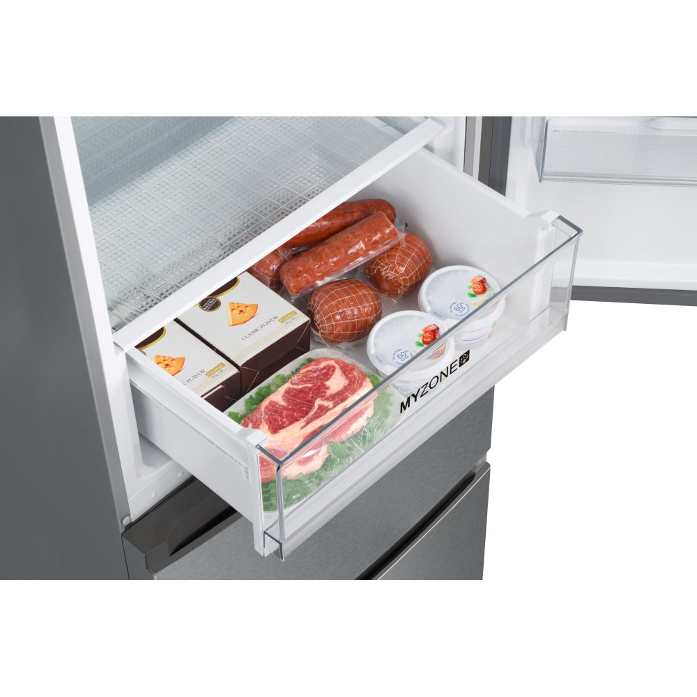 Haier HTR3619FWMP 3D Series 3 60cm MyZone Frost Free Fridge Freezer With Water – SILVER