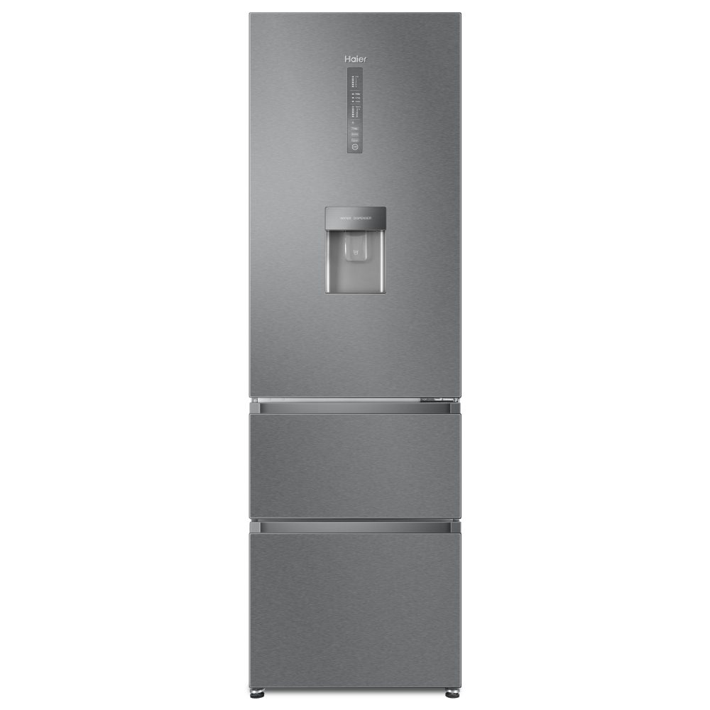 Haier 60cm Series 5 MyZone Frost Free Fridge Freezer With Water HTR5619FWMI – SILVER
