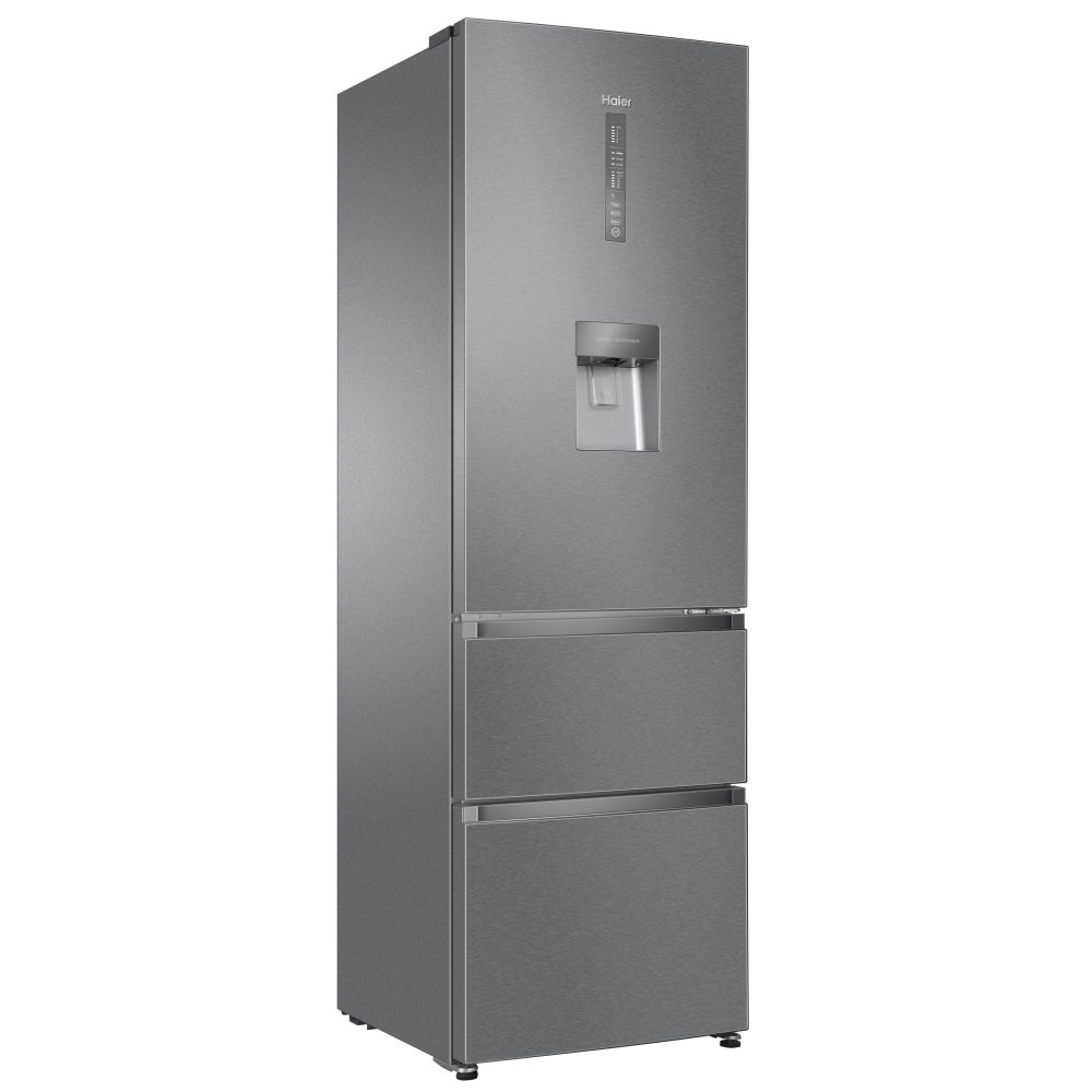 Haier 60cm Series 5 MyZone Frost Free Fridge Freezer With Water HTR5619FWMI – SILVER