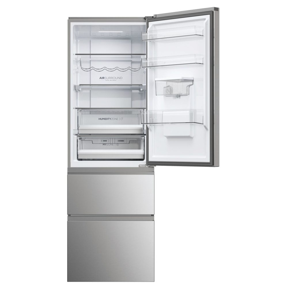 Haier 60cm Series 5 Frost Free Fridge Freezer With Water Dispenser HTW5618DWMG – Stainless Steel