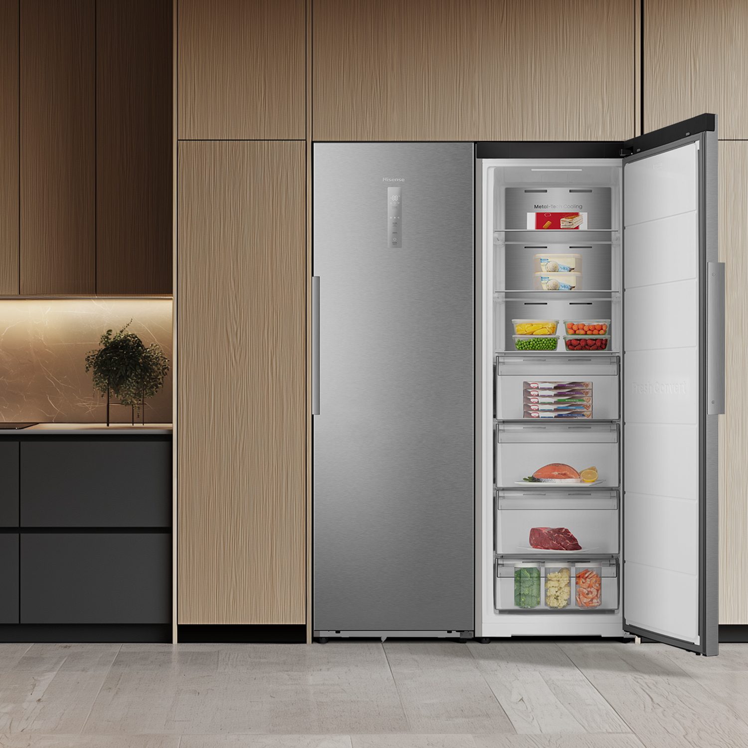 Hisense 60cm Frost Free KitchenFit Freezer FT3K310SAIE – Silver