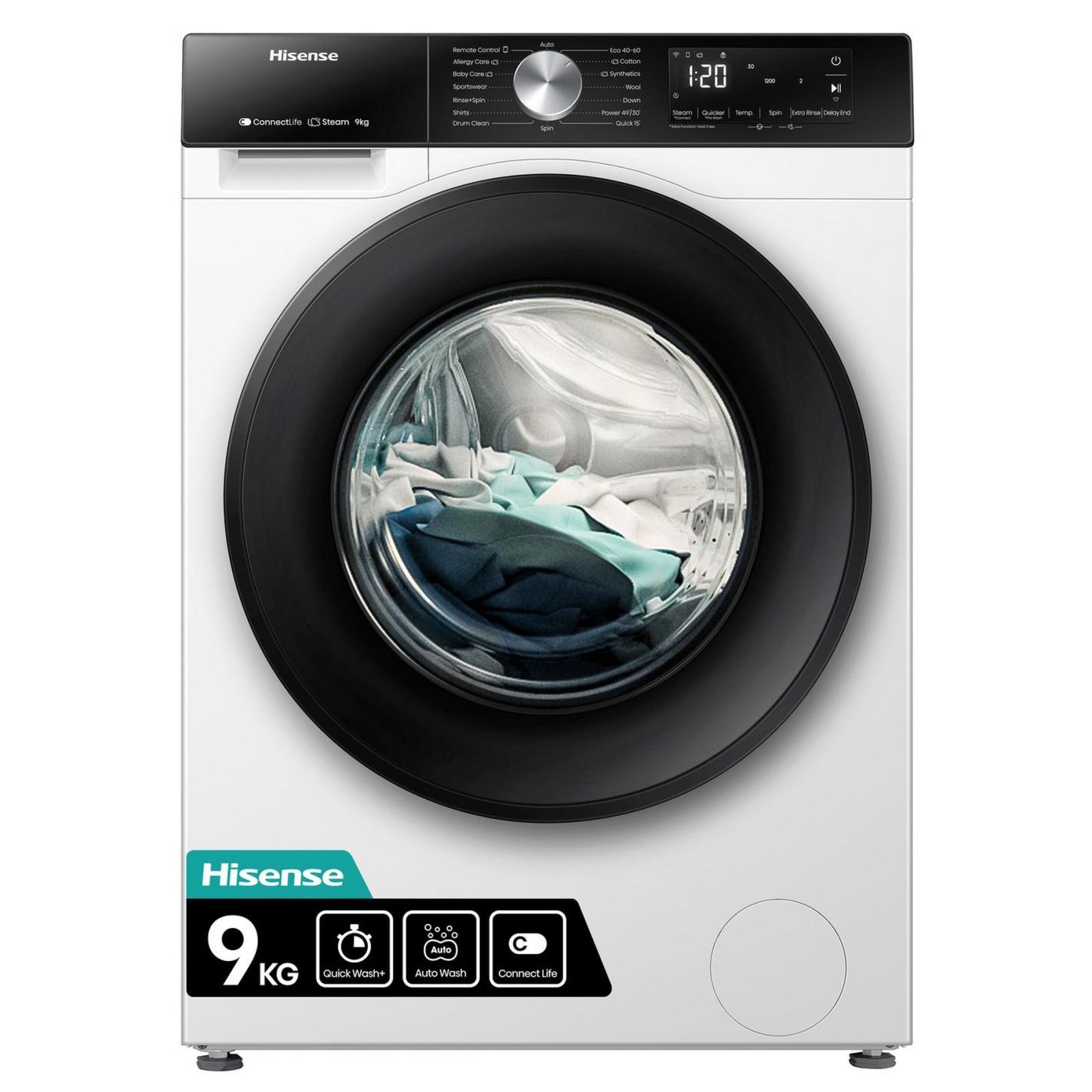 Hisense 9kg 3S Series Washing Machine 1400rpm WF3S9043BW3 – White