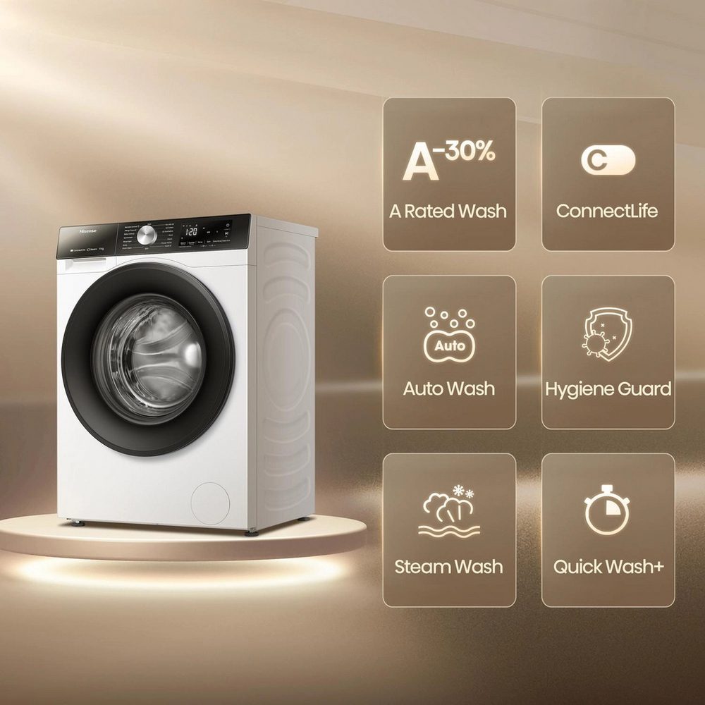 Hisense 9kg 3S Series Washing Machine 1400rpm WF3S9043BW3 – White