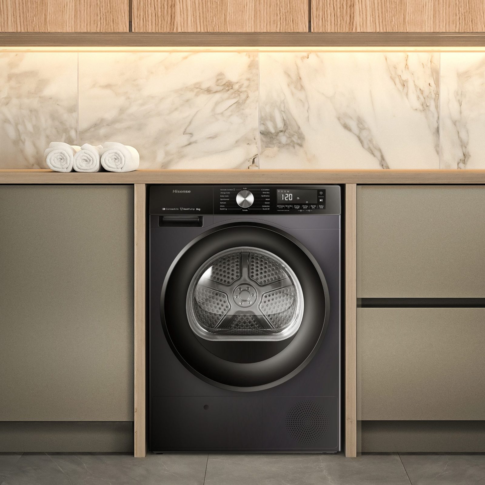 Hisense 8kg 3S Series Heat Pump Condenser Tumble Dryer DH3S802BB3 – Black