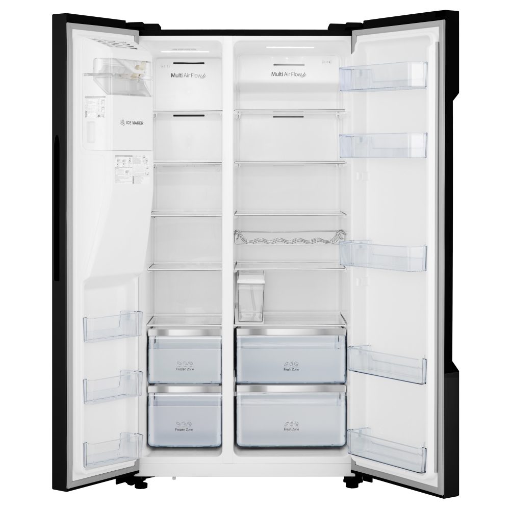Hisense American Style Fridge Freezer Ice & Water Non Plumbed RS694N4TBE – Black