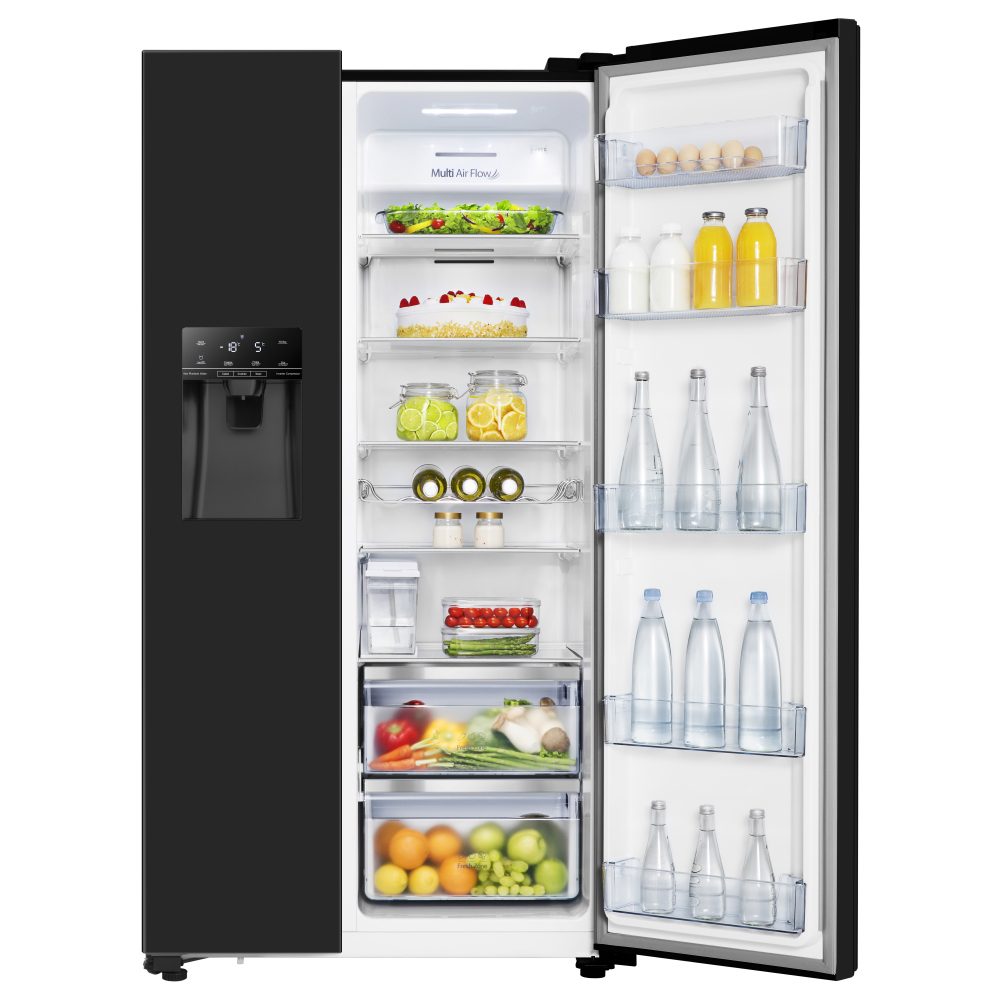 Hisense American Style Fridge Freezer Ice & Water Non Plumbed RS694N4TBE – Black