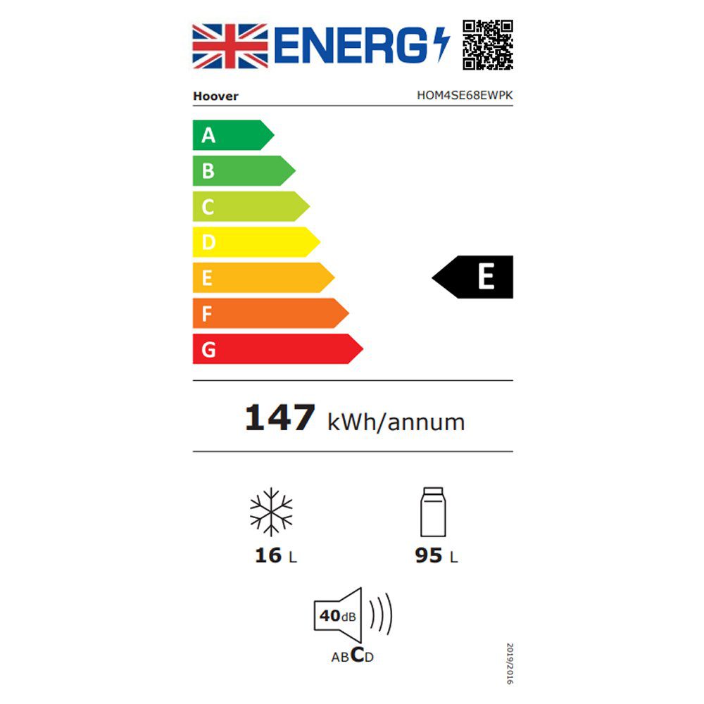 Hoover Integrated Built Under Fridge With Ice Box HOM4SE68EWPK.