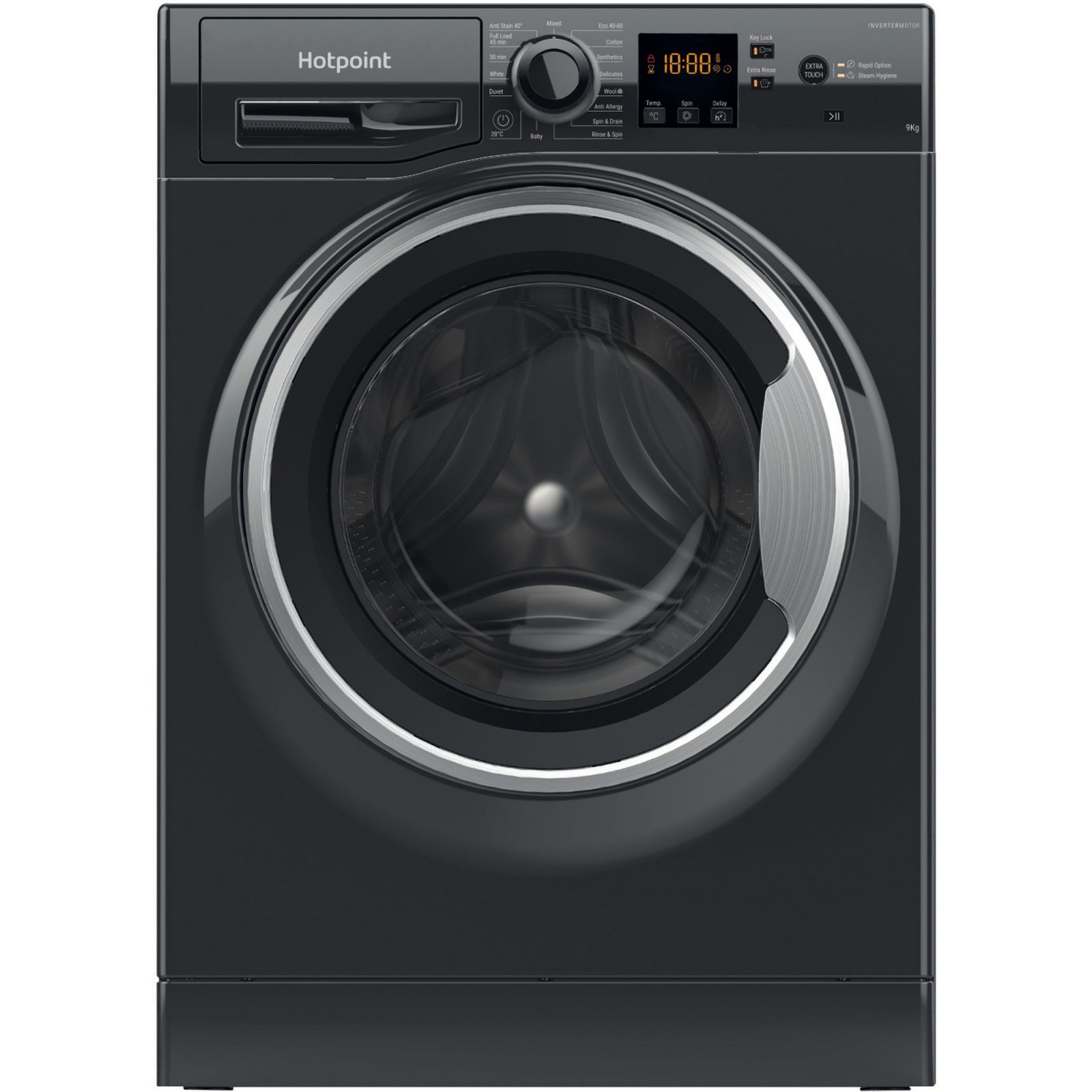 Hotpoint 9kg Freestanding Washing Machine 1400rpm NSWF946BSUK - Black