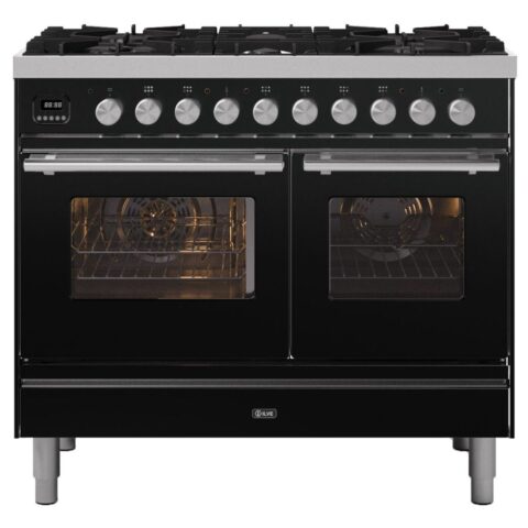 Ilve  100cm Roma Dual Fuel Range Cooker PD106WE3BK – BLACK