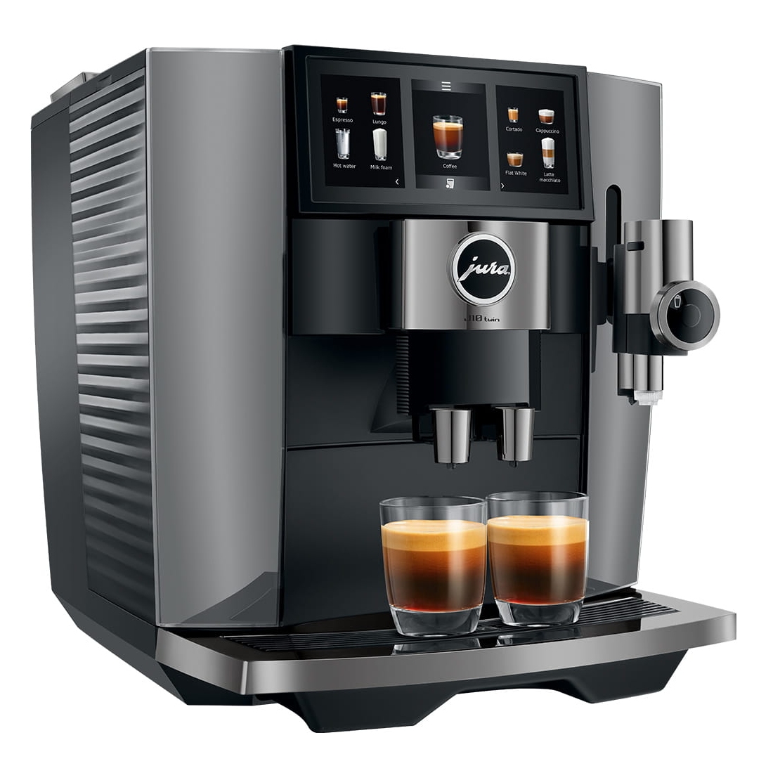 Jura J10 Twin Freestanding Fully Automatic Bean To Cup Coffee Machine 15723 – Diamond Onyx