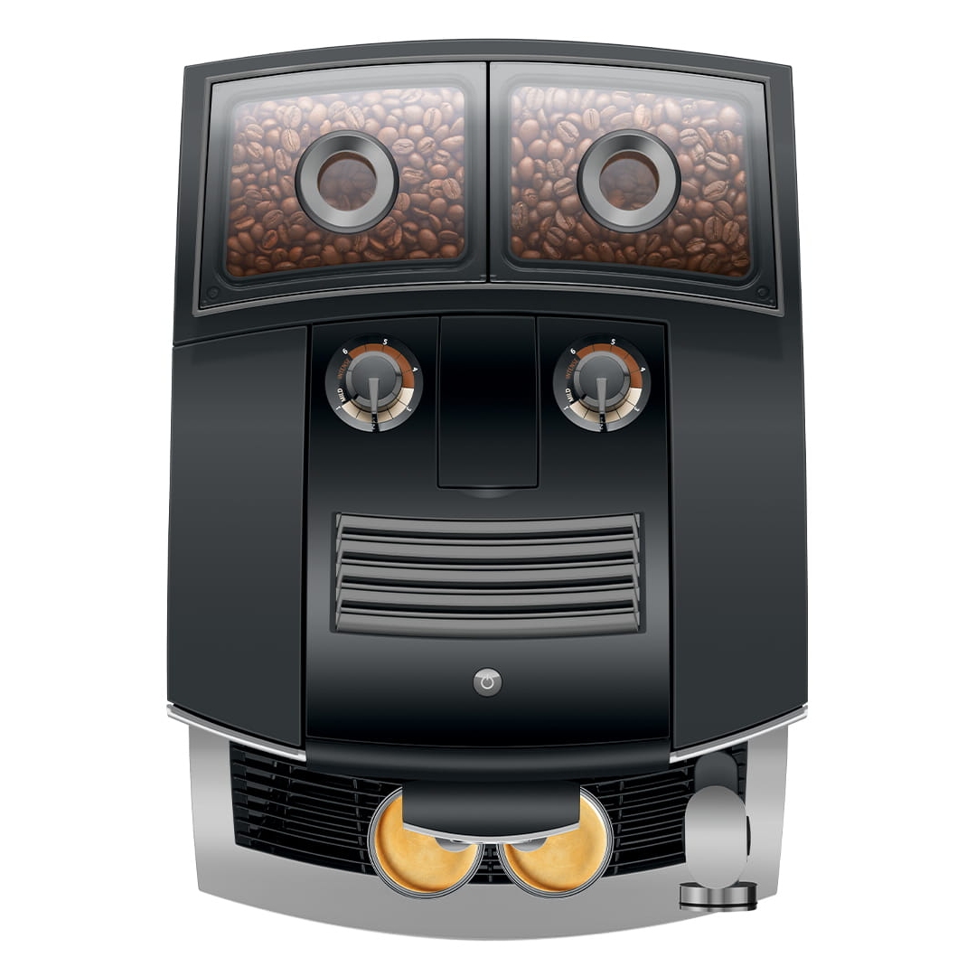 Jura J10 Twin Freestanding Fully Automatic Bean To Cup Coffee Machine 15723 – Diamond Onyx