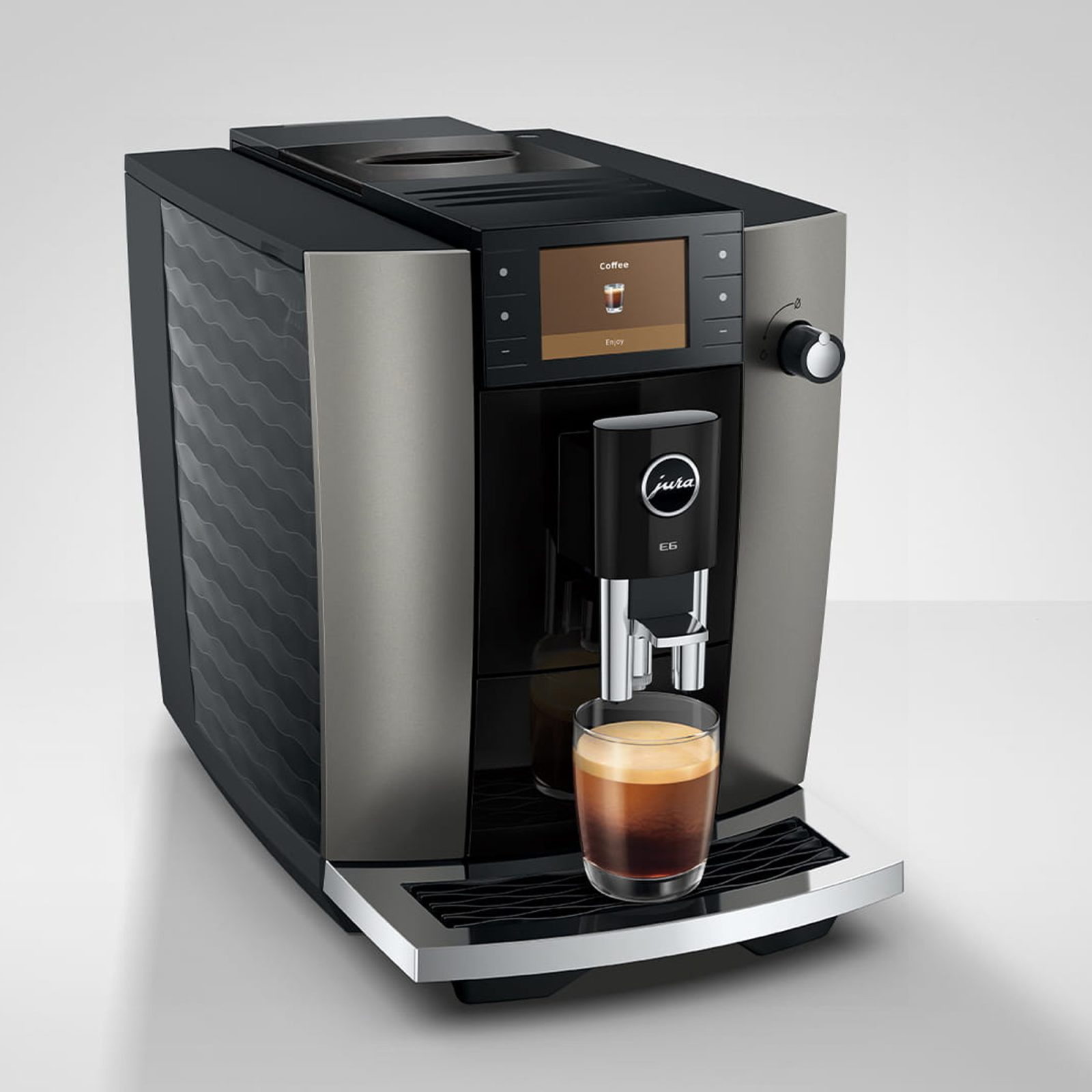 Jura E6 Freestanding Bean To Cup Coffee Machine 15854 – Dark Inox