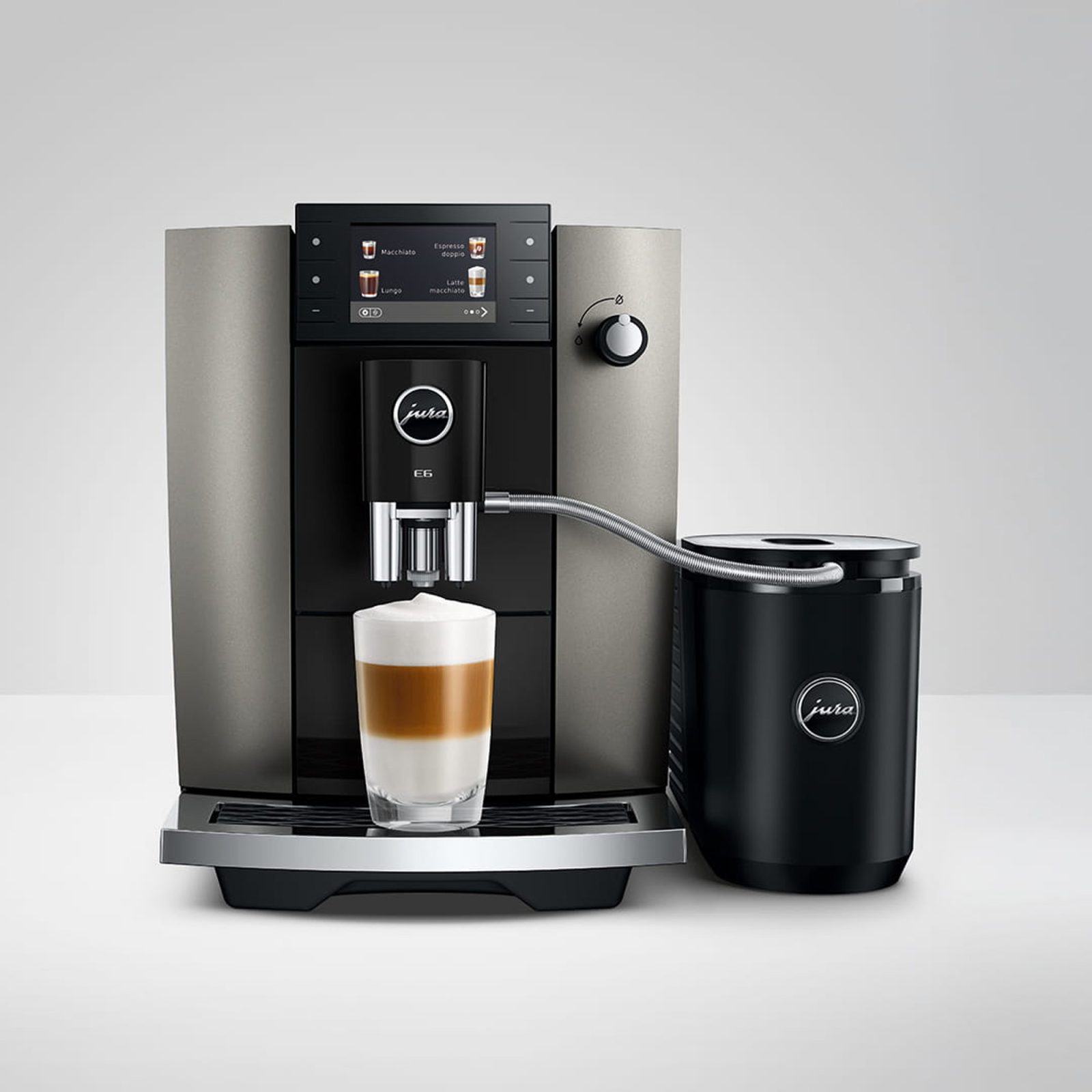 Jura E6 Freestanding Bean To Cup Coffee Machine 15854 – Dark Inox