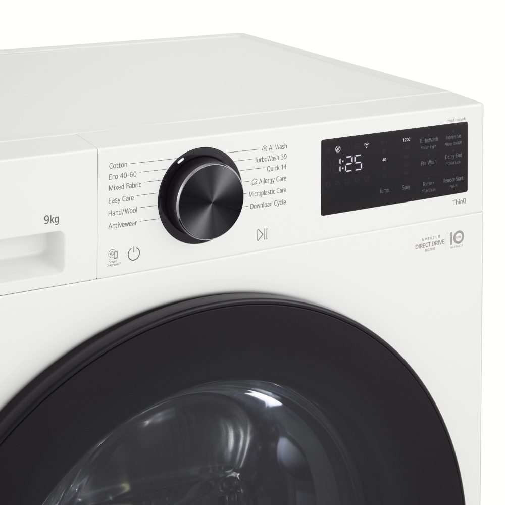 LG Series 3 Counter-Depth MAX 9kg 1200 Spin Washing Machine F2X50S9TWB – White