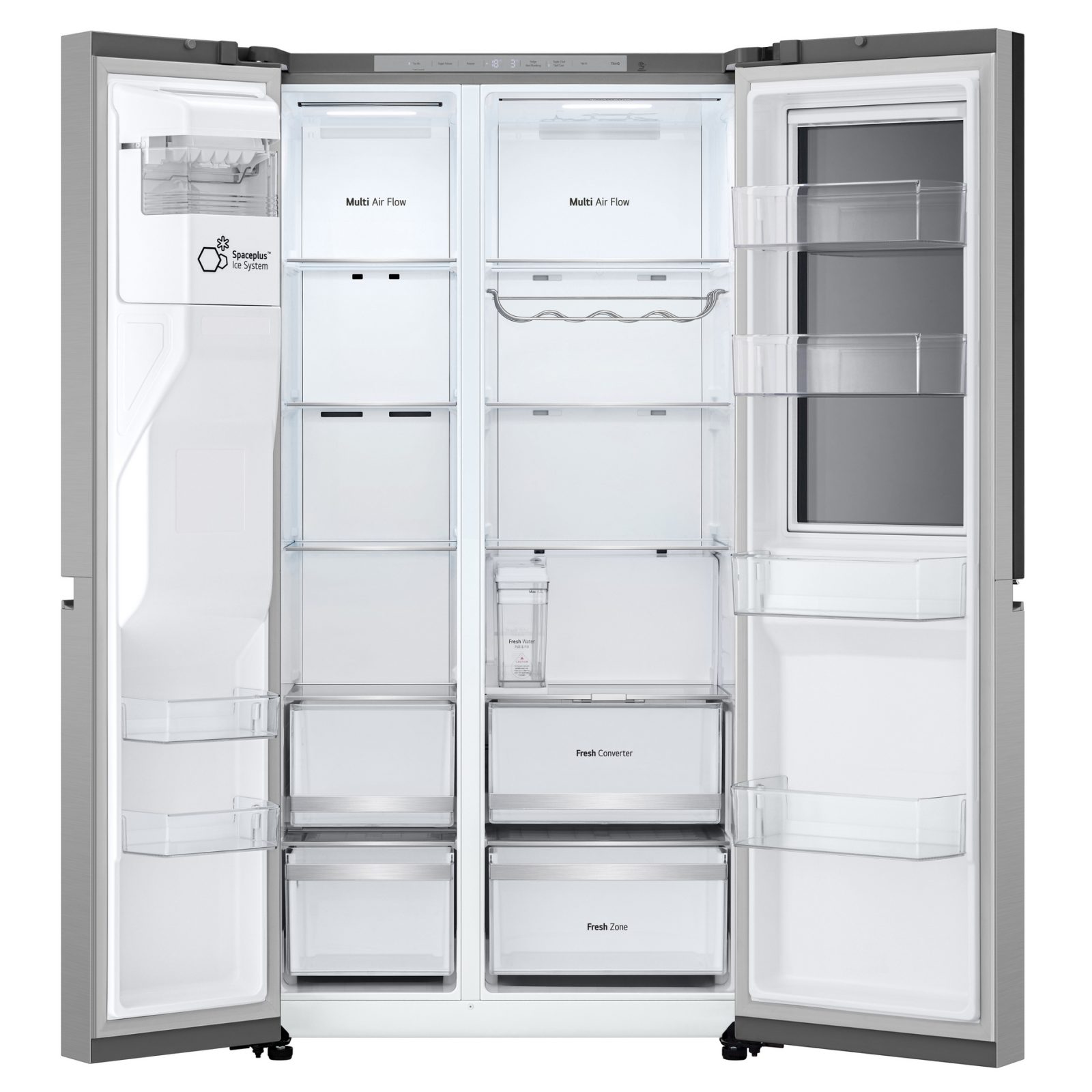 LG Instaview Door In Door American Fridge Freezer With Ice + Water Non Plumbed GSXE81PYBE – Silver