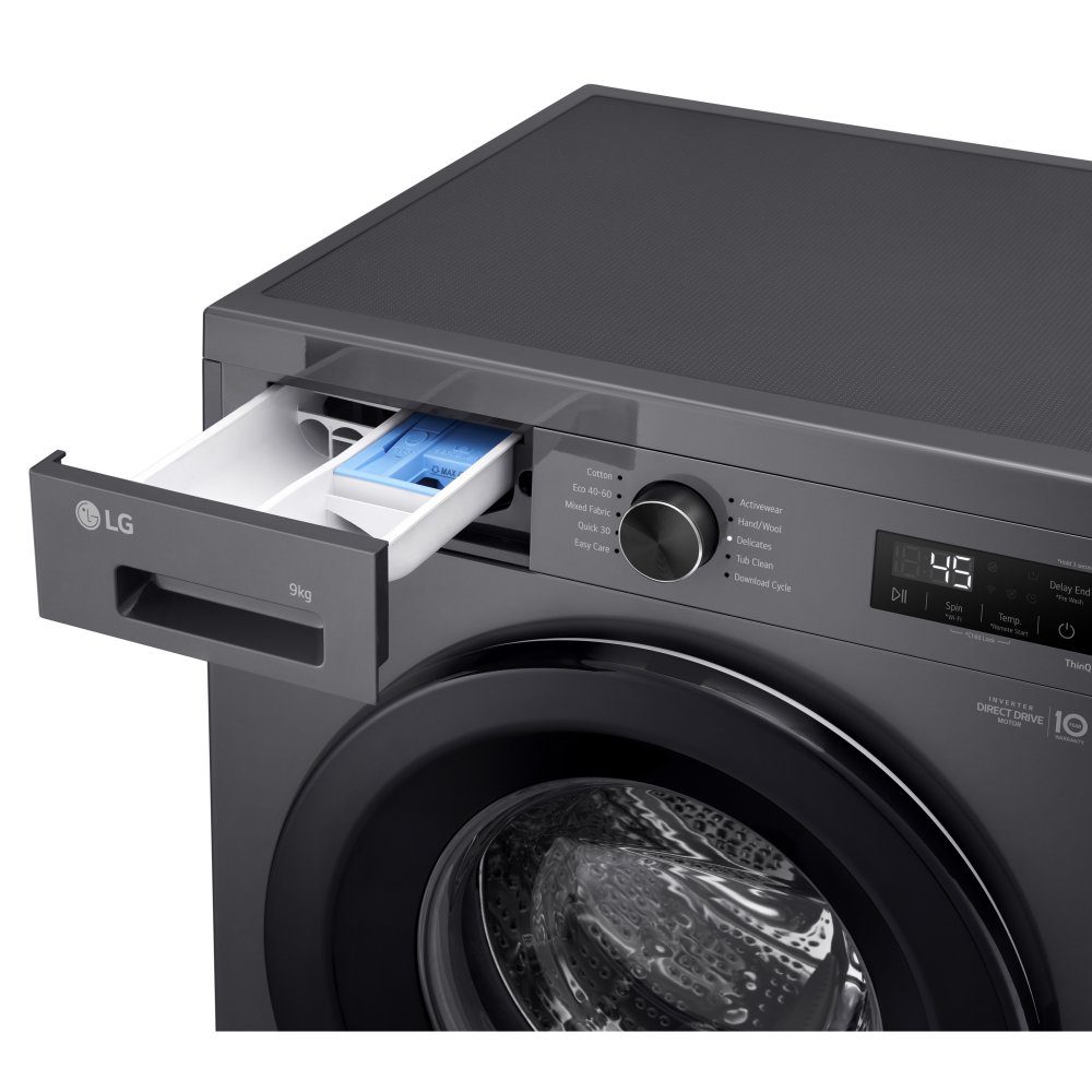 LG 9kg Steam Washing Machine F4X1009NMK – Slate Grey