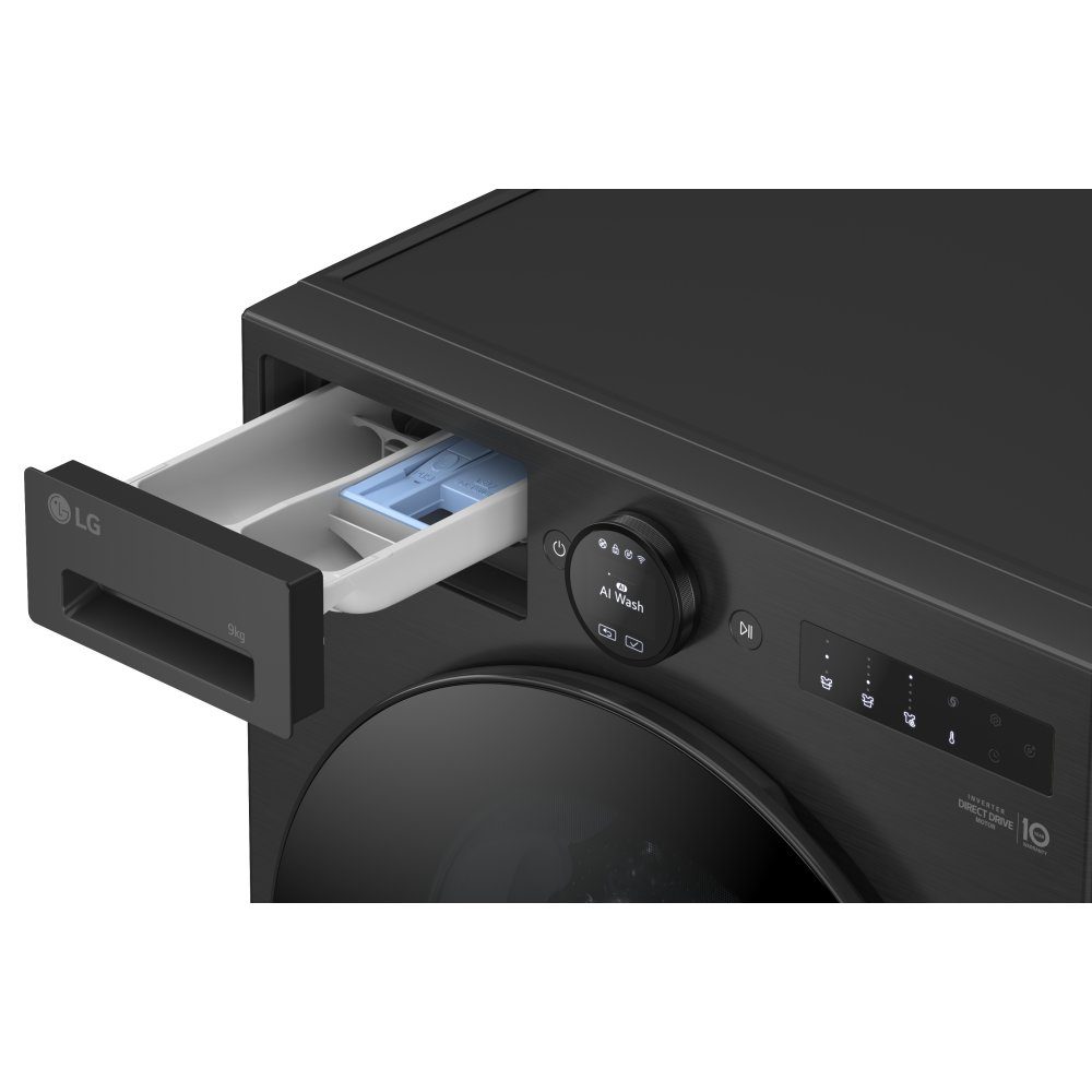 LG Series 7 AI Direct Drive 9kg 1400 Spin Washing Machine F4X7009TBB – Matte Black
