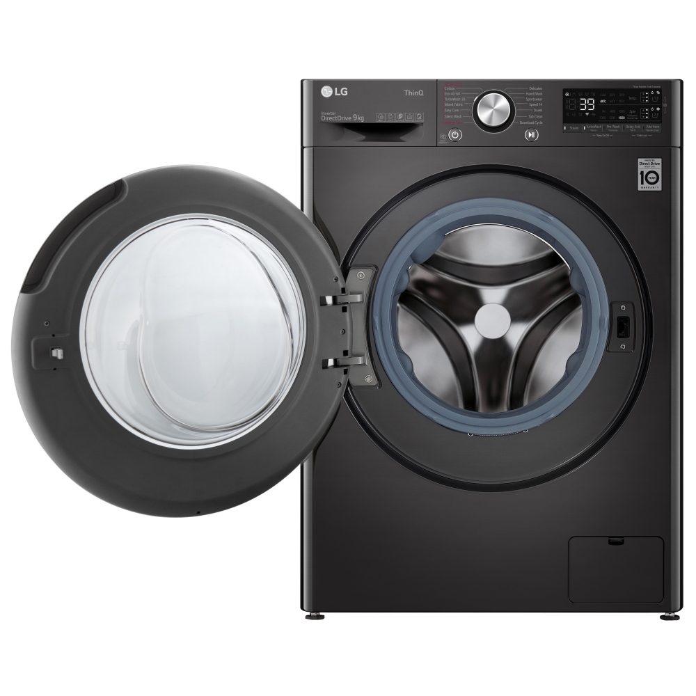 LG 9kg Autodose TurboWash Steam Washing Machine 1600rpm F6V909BTSA – BLACK STEEL