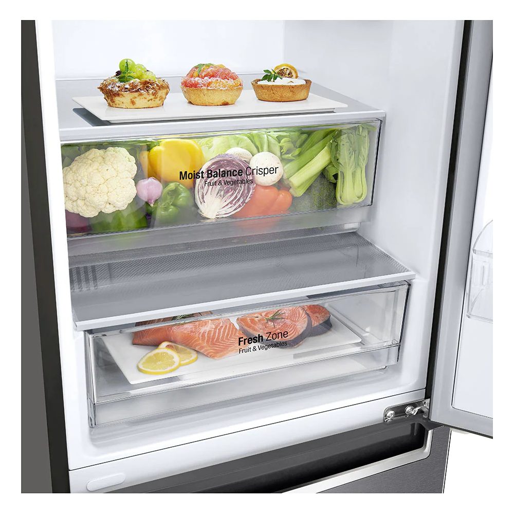 LG 60cm Frost Free Fridge Freezer GBB61DSJEN – GRAPHITE