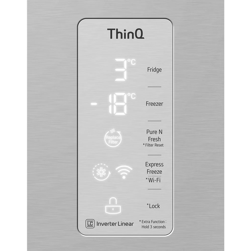 LG Slim French Style Fridge Freezer Non Ice And Water GMB844PZ4E – STAINLESS STEEL