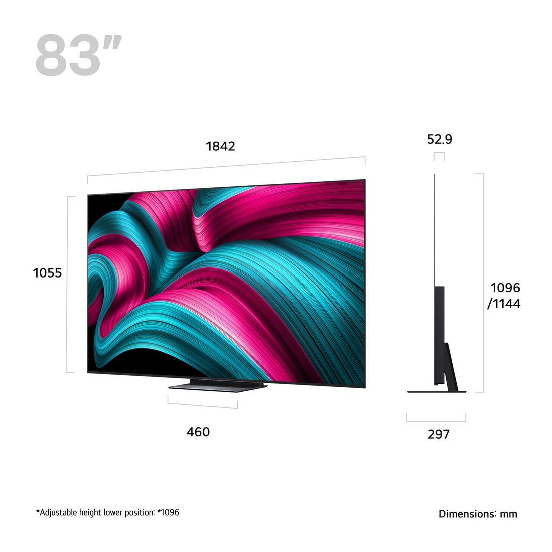 LG 2025 83″ Evo C5 OLED 4K Smart TV OLED83C54LA – SILVER