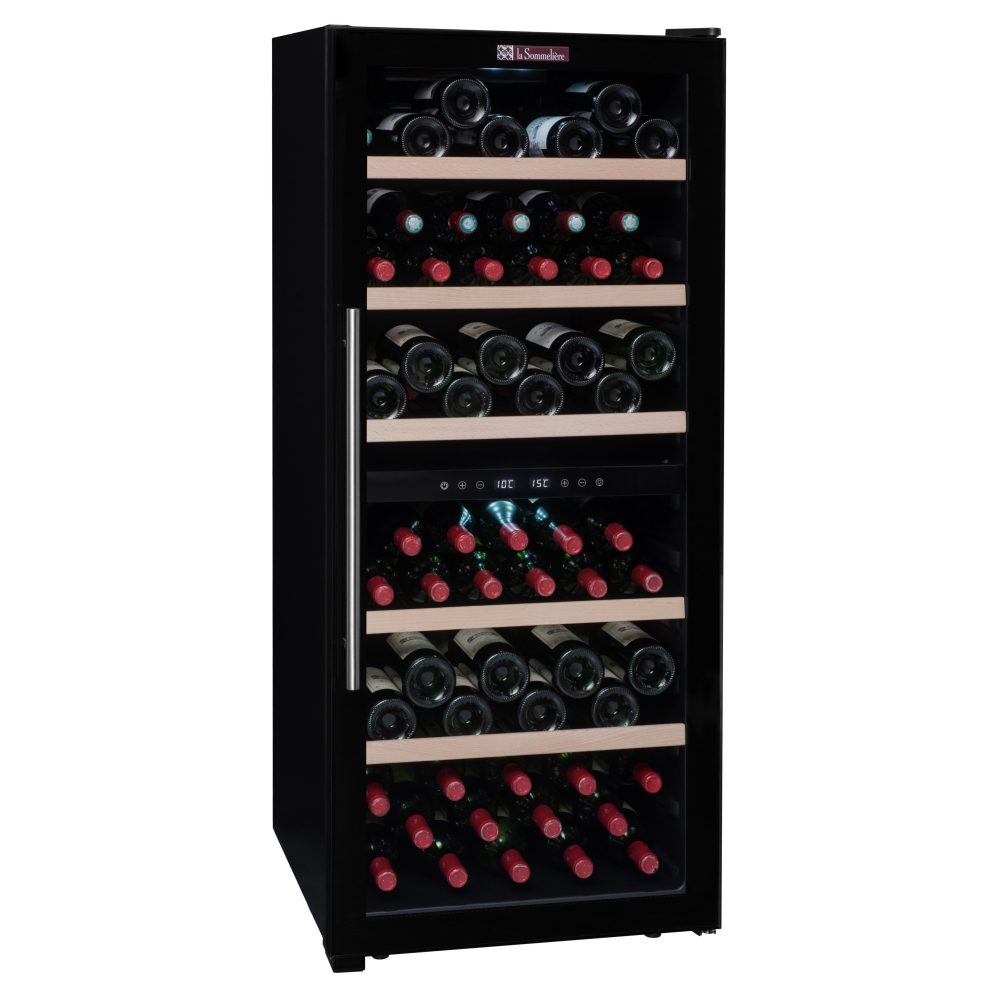 La Sommeliere 55cm Freestanding Dual Zone Wine Cooler SLS102DZ – BLACK