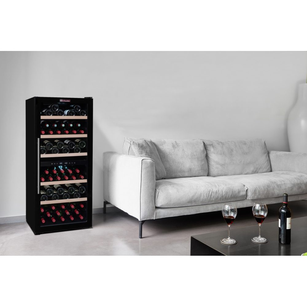 La Sommeliere 55cm Freestanding Dual Zone Wine Cooler SLS102DZ – BLACK