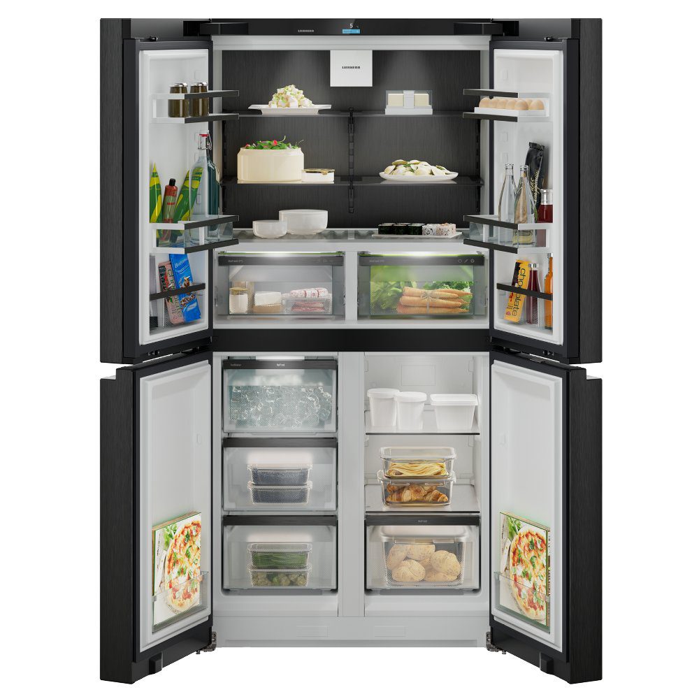 Liebherr Plus Four Door BioFresh Fridge Freezer With Ice Maker MBBSDI9024 – BLACK STEEL