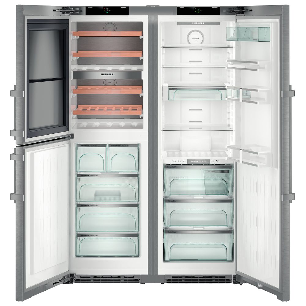 Liebherr 121cm Side By Side Biofresh-Plus Fridge Freezer With Icemaker & Wine Storage SBSES8496 – STAINLESS STEEL